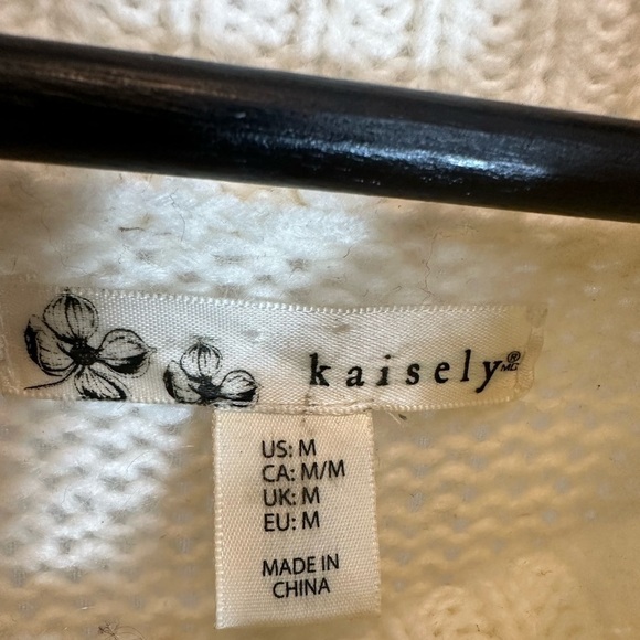 Kaisely Pullover Cream Soft Knit Wool Blend Long Sleeve Turtleneck Sweater M - Picture 3 of 9